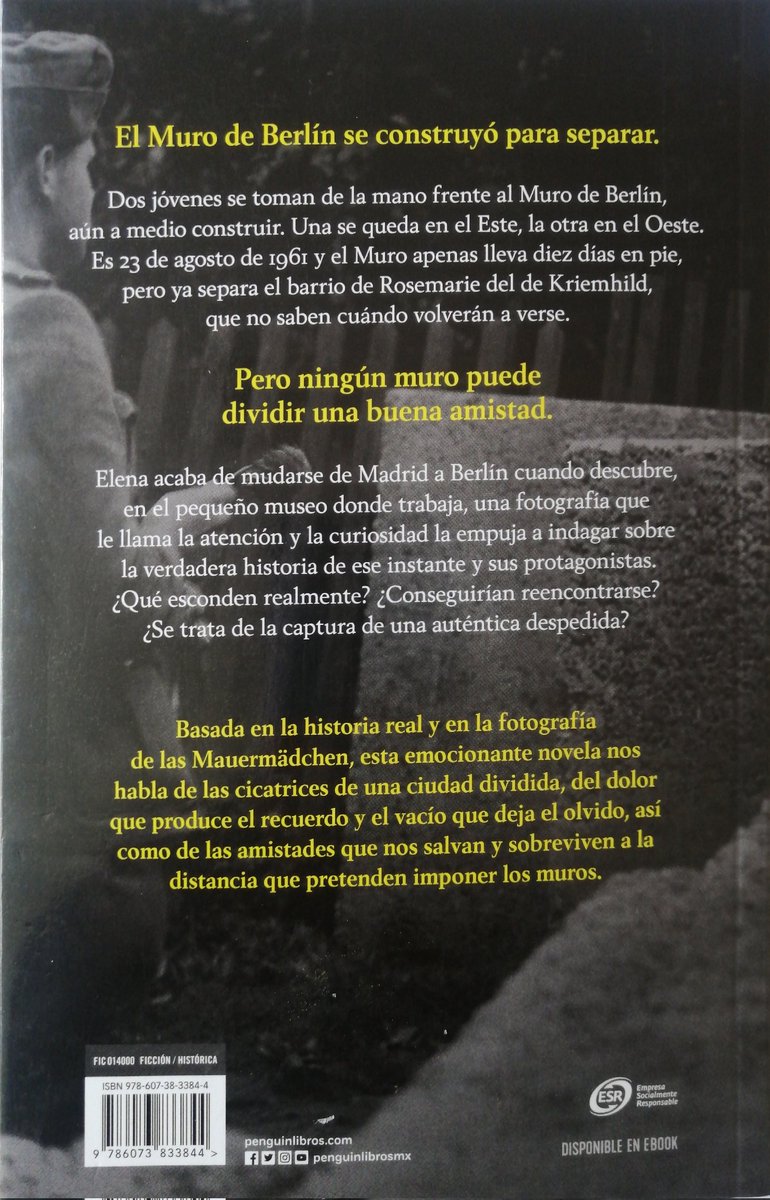 Siguiente lectura, de Jorge Corrales: Las chicas del muro.
Os la recomiendo ampliamente...
#Arte #Literatura #RecomiendoLeer #NovelaHistórica #Alemania #MuroDeBerlín 
#España <a href="/Yosoycorra/">Jorge Corrales</a>