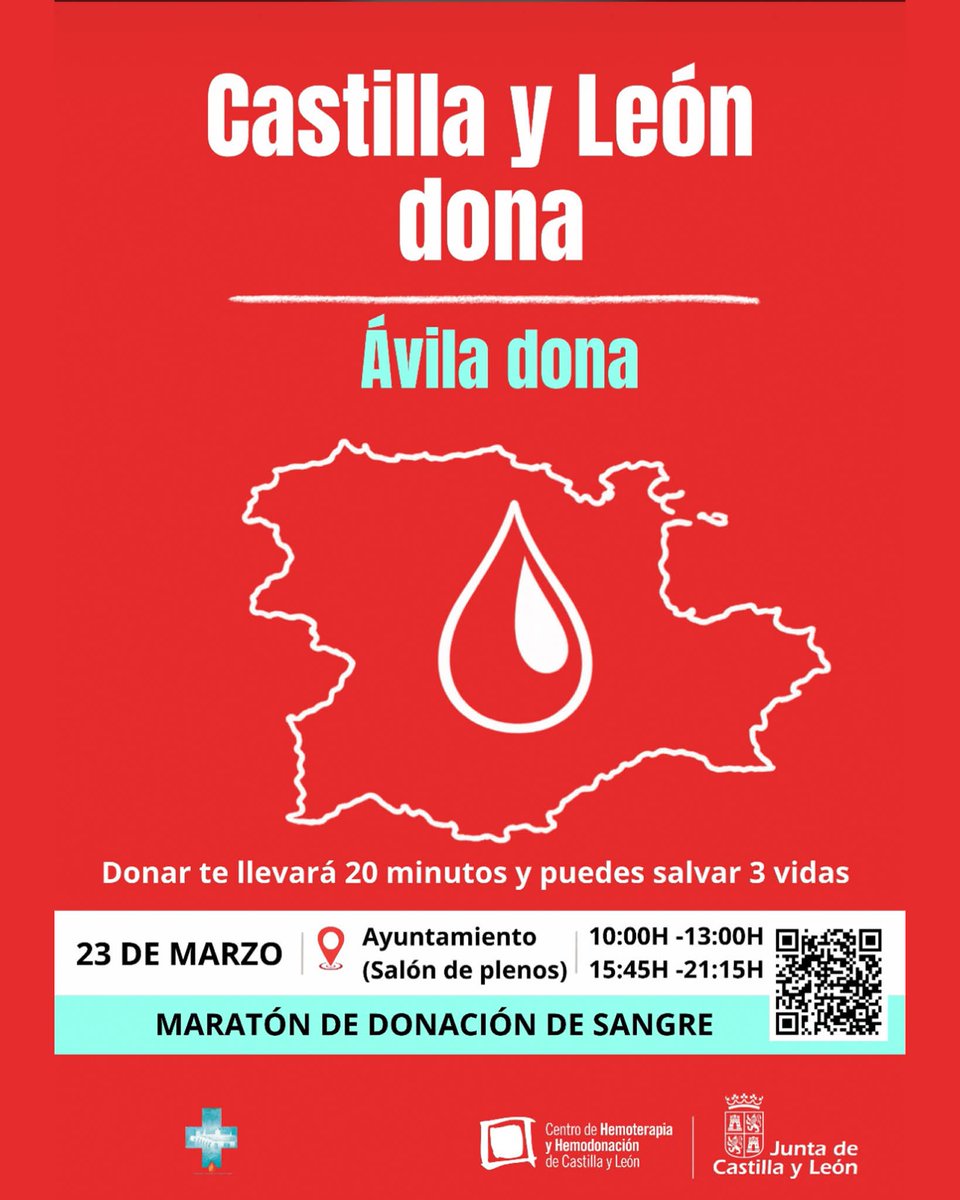 Con motivo de la llegada de la Semana Santa, hoy en el salón de plenos del Excmo. <a href="/Ayto_Avila/">Ayuntamiento Ávila</a> , tendrá lugar una maratón de donación de Sangre. Nos sumamos al llamamiento de la Hermandad de <a href="/donantesavila/">Donantes de Sangre de Ávila 🩸</a>, en esta gran iniciativa solidaria. 
#Ávila #SomosDelResucitado