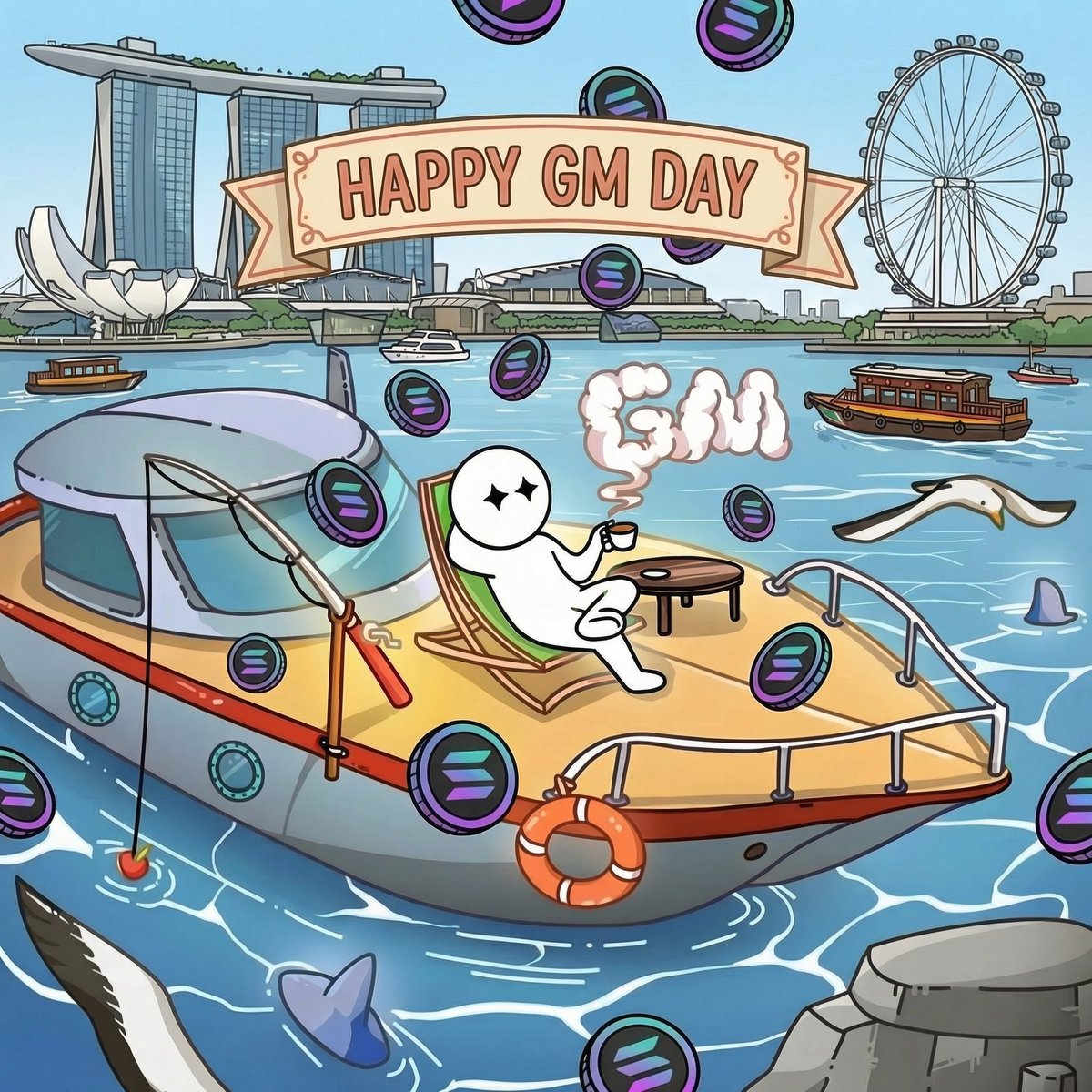 HAPPY GM DAY! $60 SOL GIVEAWAY | 2 winners

- follow <a href="/solmeme_sol/">SOLMEME</a>
- like&amp;rt
- drop the wallet address

⏰: 24 HRS