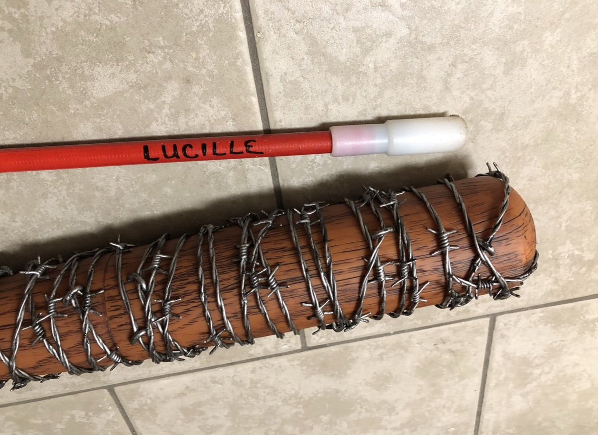 carl_arredondo's tweet image. A #visuallyimpaired person uses a “White Cane” to travel safely &amp;amp; independently. It is NOT called a stick. My white cane is named #Lucille after @JDMorgan ‘s character #Negan ‘s barbed wire bat on @TheWalkingDead .