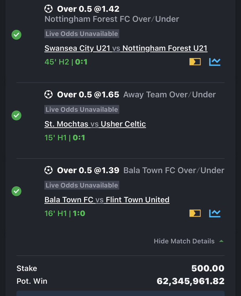 Winningg_Boss's tweet photo. 500 boom 62M 💥✅✅
Over 0.5 games 🎉
Drop Aza fast 
Retweet, like and wait to be credited ✅ https://t.co/MfzGkOcxMu