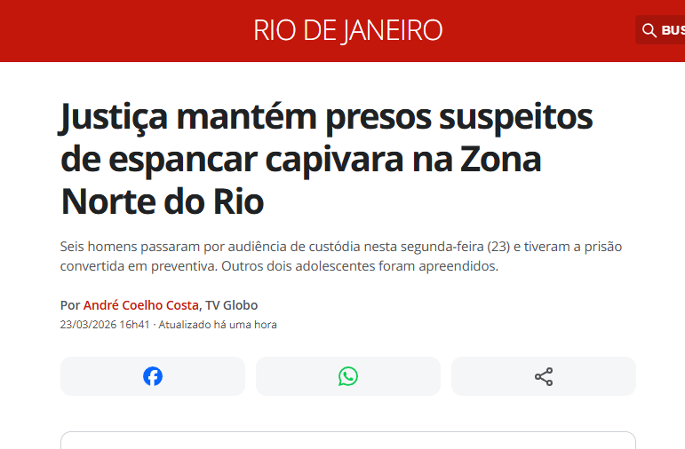 gabrielcharro_'s tweet photo. 🙏VITÓRIA! 🚨Após audiência de custódia, justiça mantém prisão preventiva dos 6 criminosos que agrediram uma capivara, na Zona Norte do Rio de Janeiro!
#CadeiaPraMausTratos https://t.co/E4Al8XMxQg