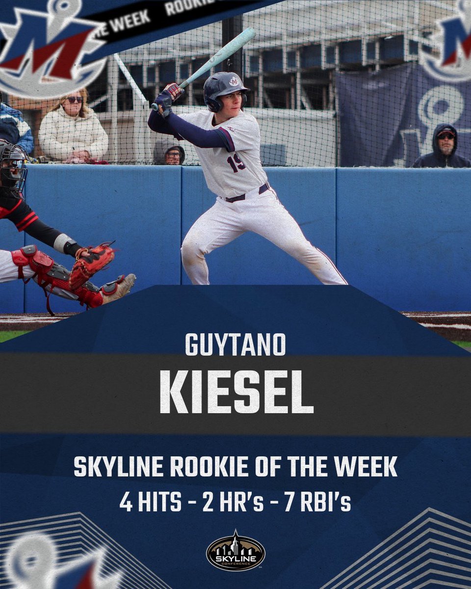 Congratulations to Guytano Kiesel who was named the Skyline Conference Rookie of the Week! In our doubleheader sweep over UMSV, Guytano combined for 4 hits, 5 runs, a double, 2 home runs and 7 RBI’s. He also caught 13 out of the 14 innings of both games.