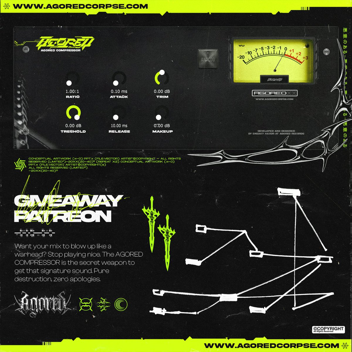 AGORED COMPRESSOR (VST GIVEAWAY) 🎁

How to participate?
Simply join the Discord server, go to the "drop" channel, and click "enter".

discord.gg/amgkx2tuWT
