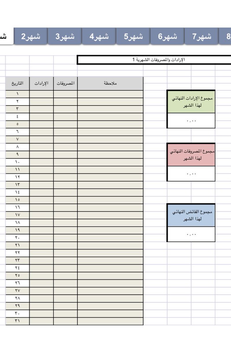 لكل شخص عنده مشروع صغير أو ناوي يبدأ مشروعه 📊
عندي شيت إكسل بسيط ينظم لك الإيرادات والمصروفات بشكل يومي وشهري وسنوي
عشان تكون عارف كل ريال وين راح ووين جاء
أشاركها لوجه الله.. واللي يحتاجها يتواصل معي  عشان ارسله له احتاج دعائكم
0562326622 

 #عاجل_الان