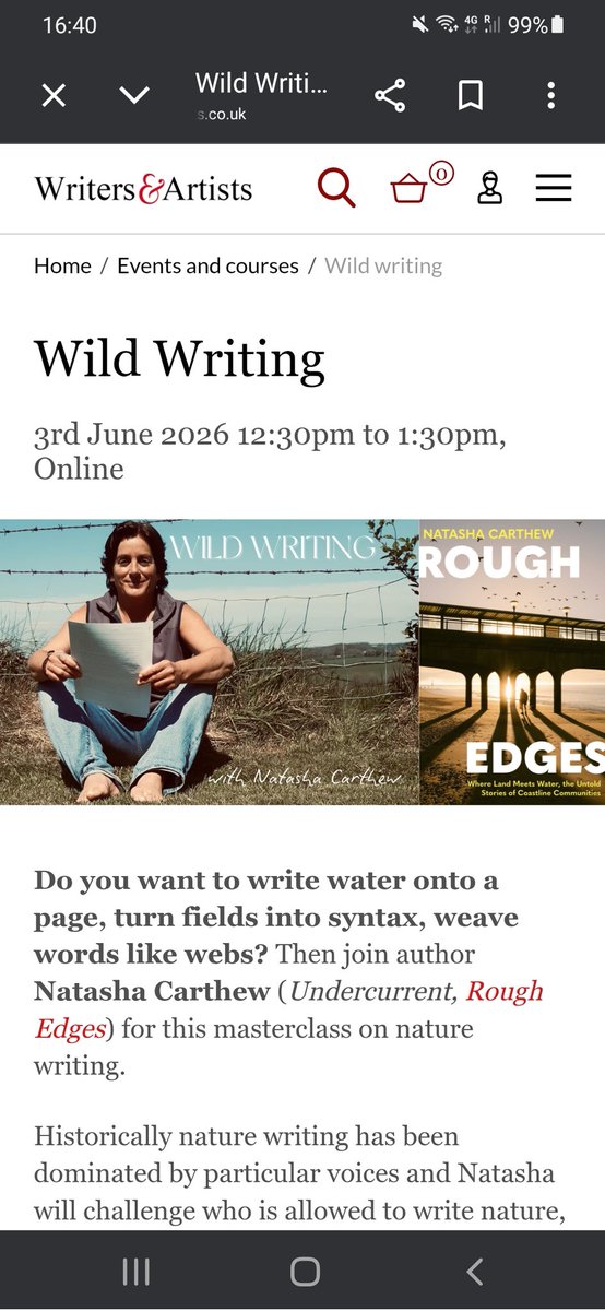 natashacarthew's tweet image. All profits from this @Writers_Artists £5 masterclass go towards offering bursary places and opportunities across their events and editorial services, sounds good to me! Book here: writersandartists.co.uk/events-and-cou… 🤎x #workingclass #inclusion #diversity #nature #naturewriting #amwriting