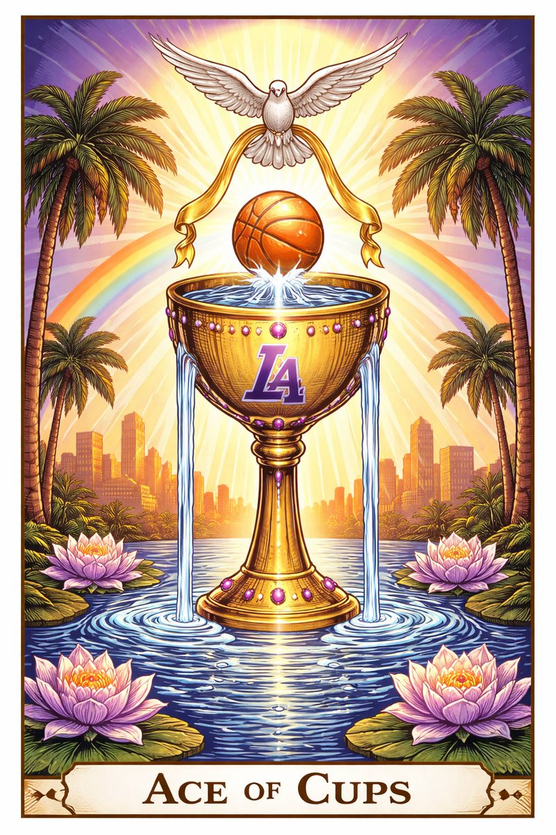 AgentOracle313's tweet image. Judgement brings a wake-up call in the 2nd quarter… 🎺

And with the Ace of Cups as their outcome, the Lakers find their flow when it matters most tonight in Detroit 🏆
#Lakeshow #Pistons #NBAX