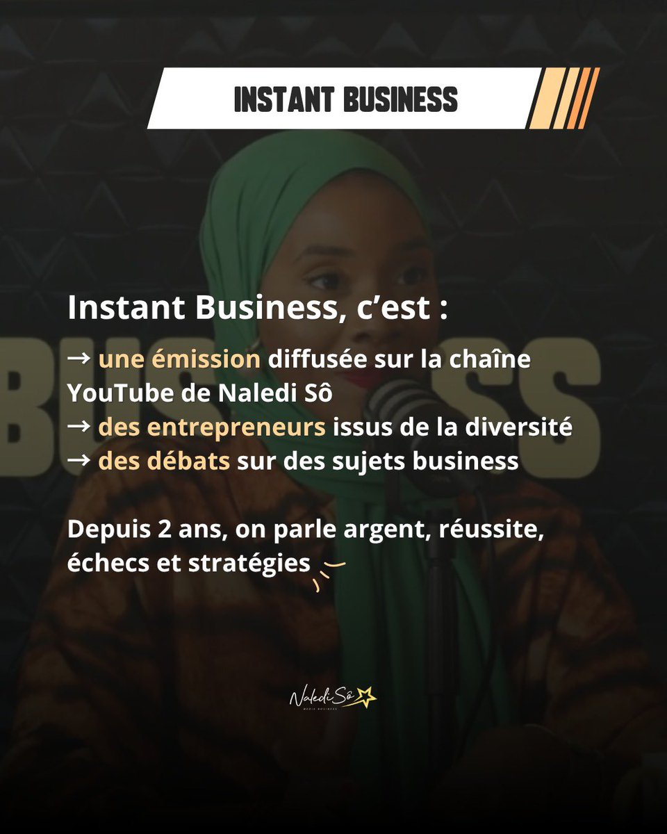 naledi_so's tweet photo. Pour le prochain tournage d’Instant Business, nous recherchons des entrepreneurs prêts à venir débattre autour de sujets business qui font souvent réagir ✨

Le formulaire d’inscription : https://t.co/uXEMdCFBT2 https://t.co/Z4cPo8rNBg