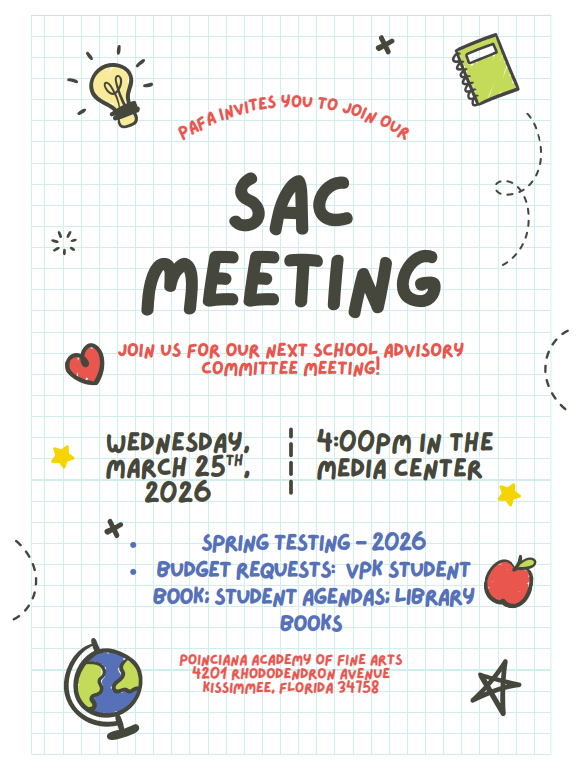 Join us for our next SAC Meeting on March 25th. <a href="/SDOCElemEd/">SDOCElemEd</a>
