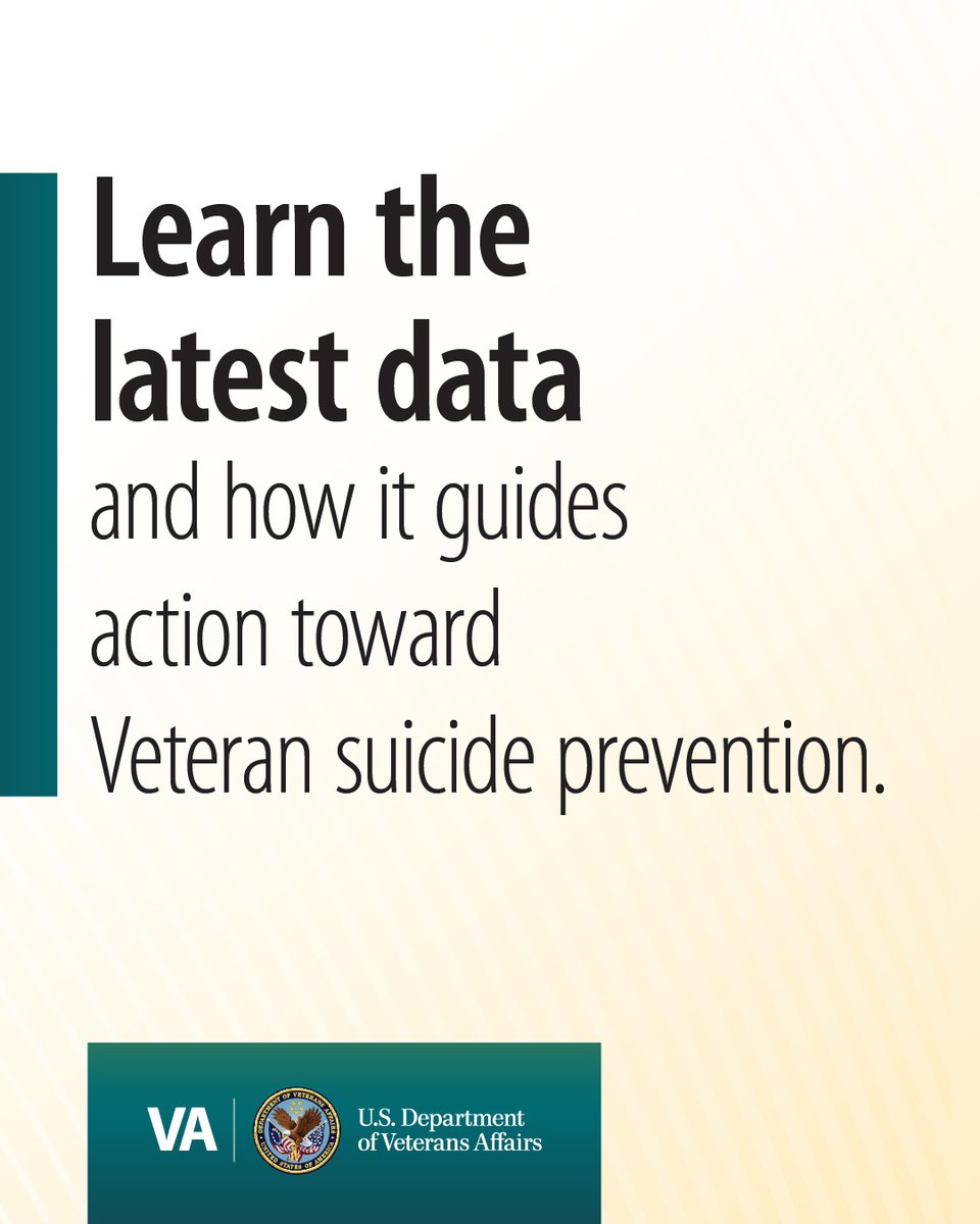 VA collects Veteran suicide data every year to better understand its impact on Veterans and how everyone can take action to prevent it.

Learn more in this year’s Annual Report: MentalHealth.VA.gov/suicide_preven…
