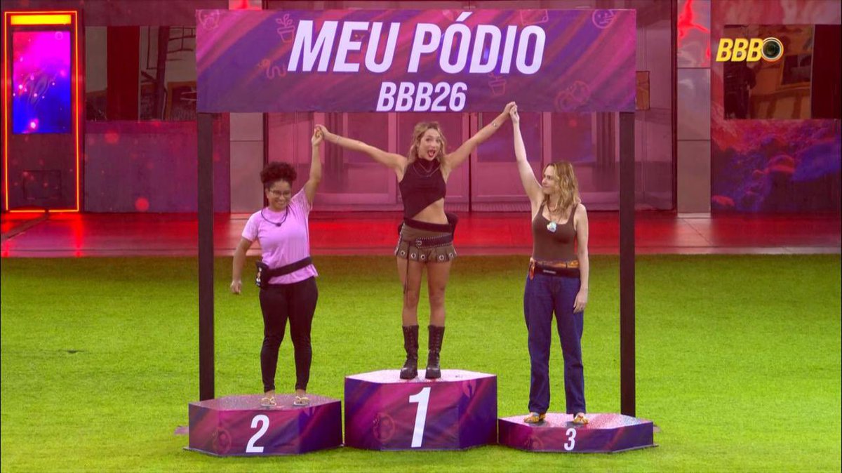 noitosferal's tweet image. o top 3 de samira milena e ana é o mesmo, sempre foi elas 3 e sempre vai ser. juliano sabe mto bem que sobra ali tanto q por isso ele anda c boneco solange chai e gabi.
tanto q dps desse pódio milena disse q queria ter colocado samira em vez de breno