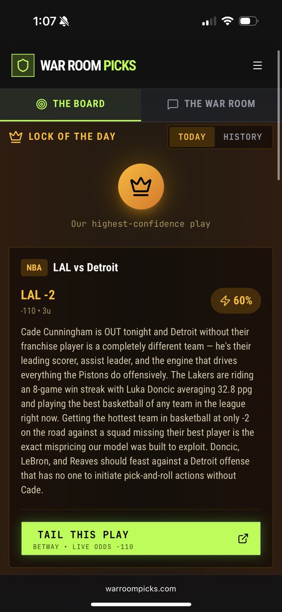 War Room Picks tweet media