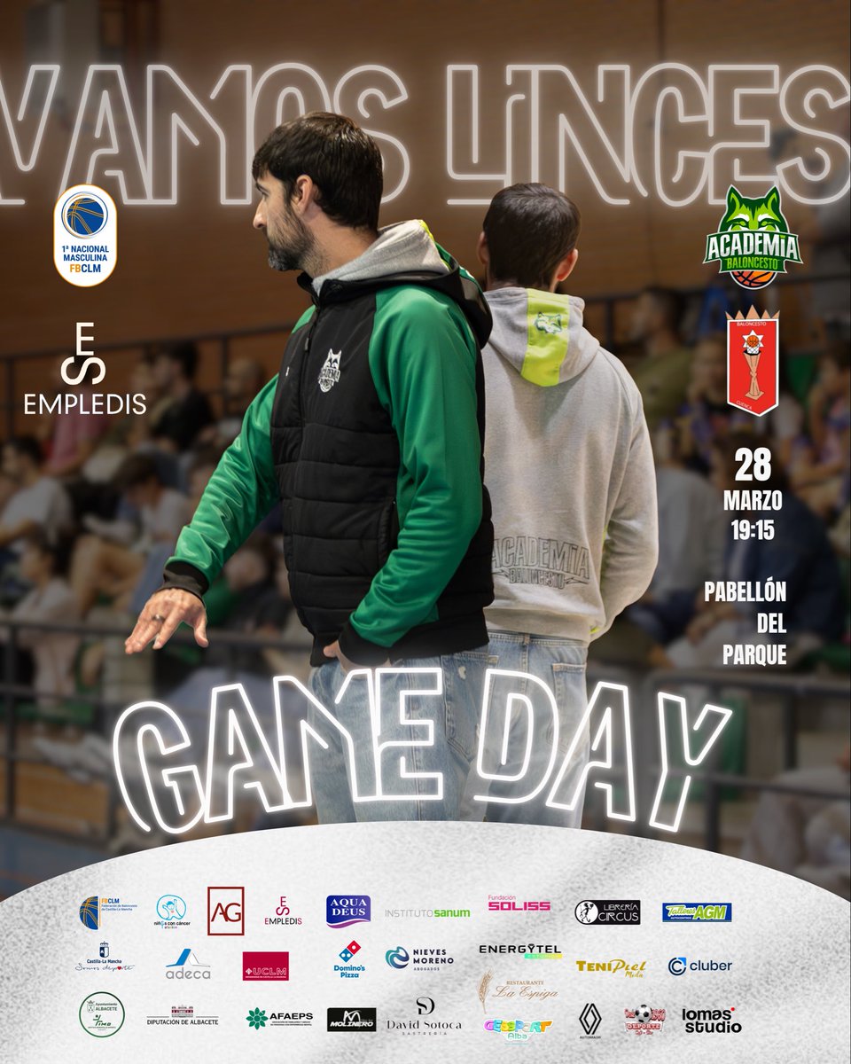 LaAcademiaAB's tweet photo. No se trata de una jornada más. No es un partido cualquiera. Es una oportunidad de demostrar dónde queremos estar y de lo que somos capaces.

🏆 Play Out
📅 Sábado 28 de marzo
⏳ 19:15 h.
🏀 1/3
🏛️ Pabellón del Parque
🤝🏼 @Empledis 

#SomosLaAcademia #VamosLinces https://t.co/pVjxfL9DuN