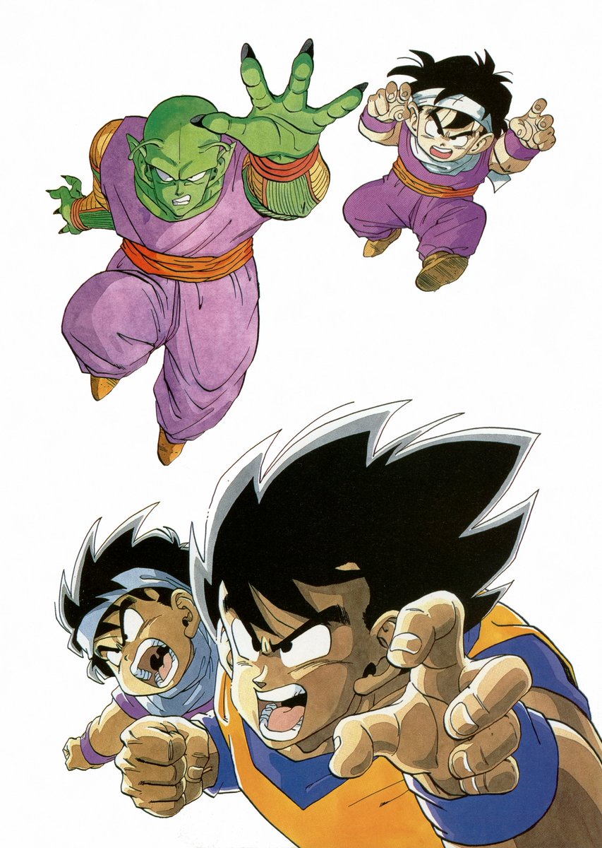 DBPerfectShots's tweet photo. Piccolo, Goku &amp; Gohan by Akira Toriyama (1989) https://t.co/PbtF8hLAnX