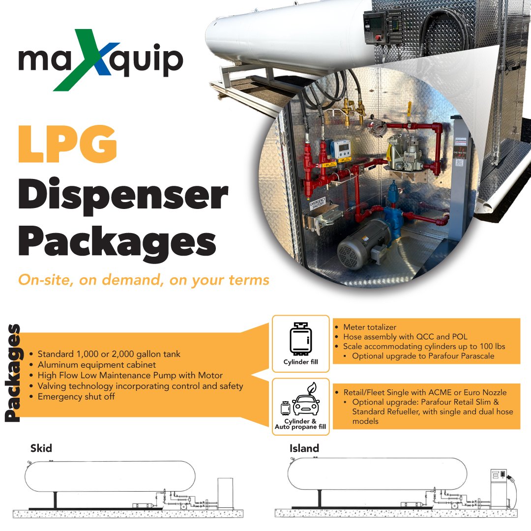 Speed up #refueling with our on-site #propane dispenser packages. Flexible setups, built for #performance, #safety, and #efficiency. 

Learn more: maxquip.ca/contact-us
