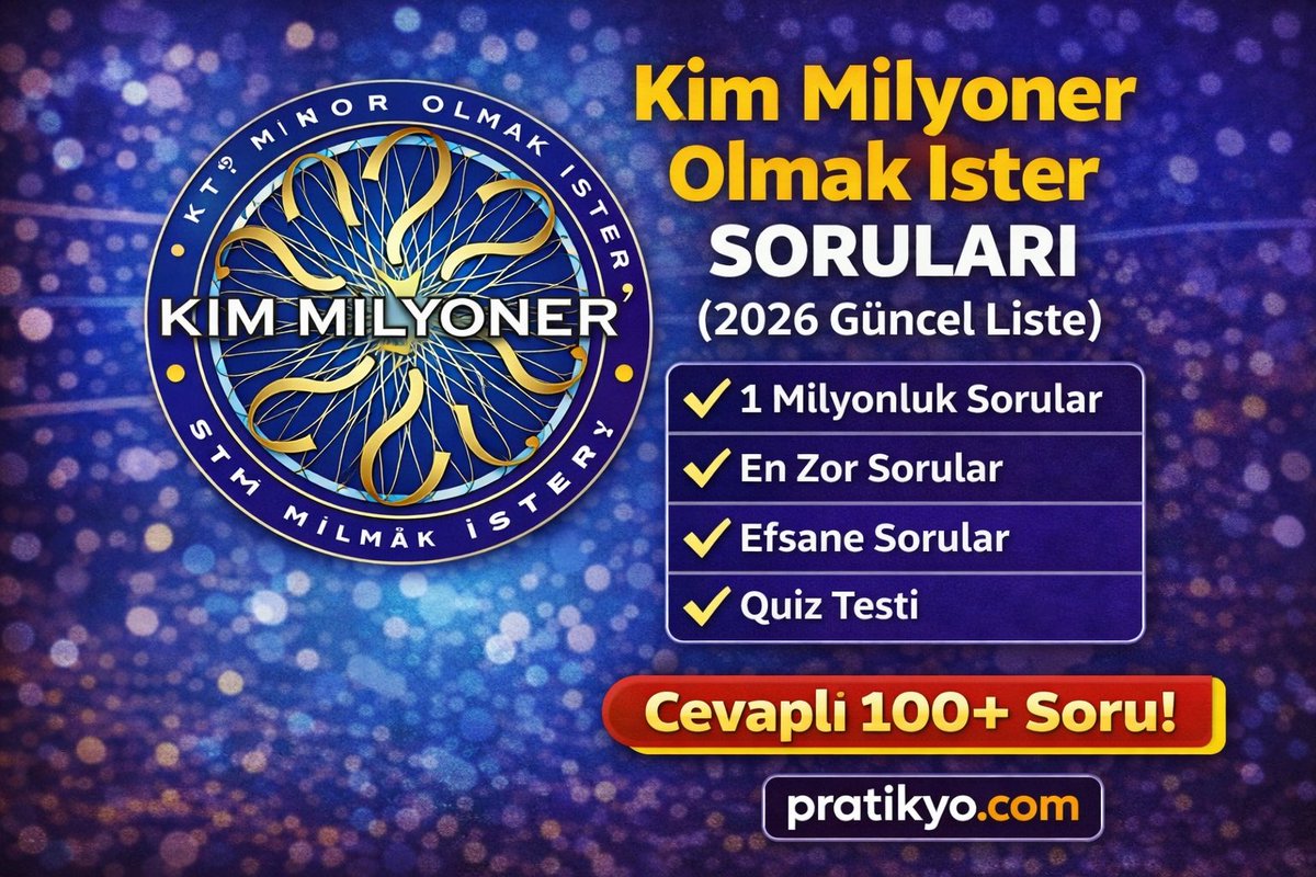 pratikyocom's tweet photo. Kim Milyoner Olmak İster tarzı 100+ soru hazırladık.
Kaçını doğru yapabilirsin?
1 milyonluk sorular
En zor sorular
Genel kültür testi
Hazır mısın? 👇
https://t.co/niRxuVrJDU
#fyp #keşfet #quiz #bilgi #genelkültür #milyoner #sorular #zeka #viral https://t.co/H3vYDHBlRm