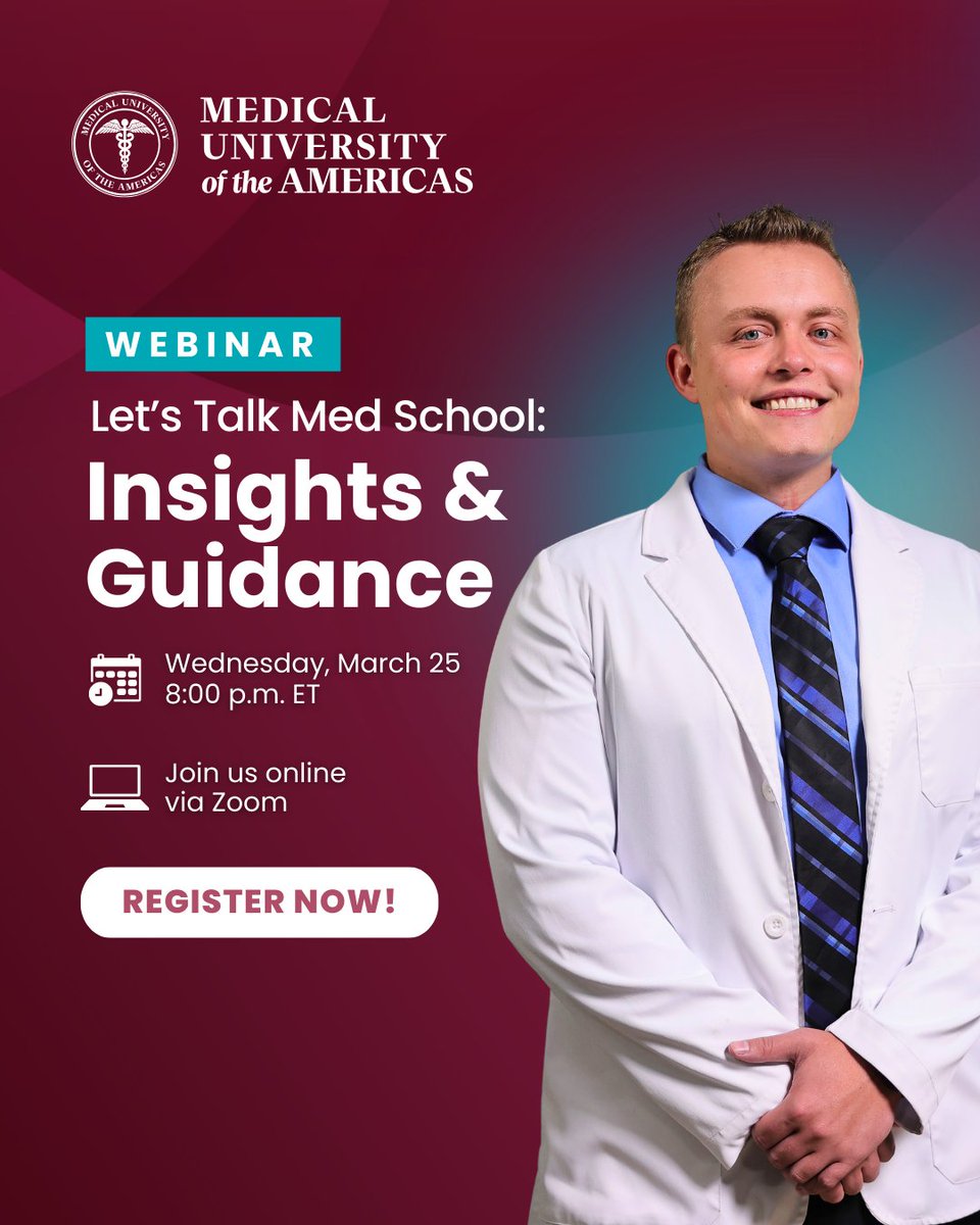 MUA_Medicine's tweet image. #FutureDoctors, are you ready to take the next step toward your #MD?  🇨🇦

Join #MUAMed’s webinar on March 25 to explore our programs, scholarships and academic outcomes!  

Register here: bit.ly/4t28HL5