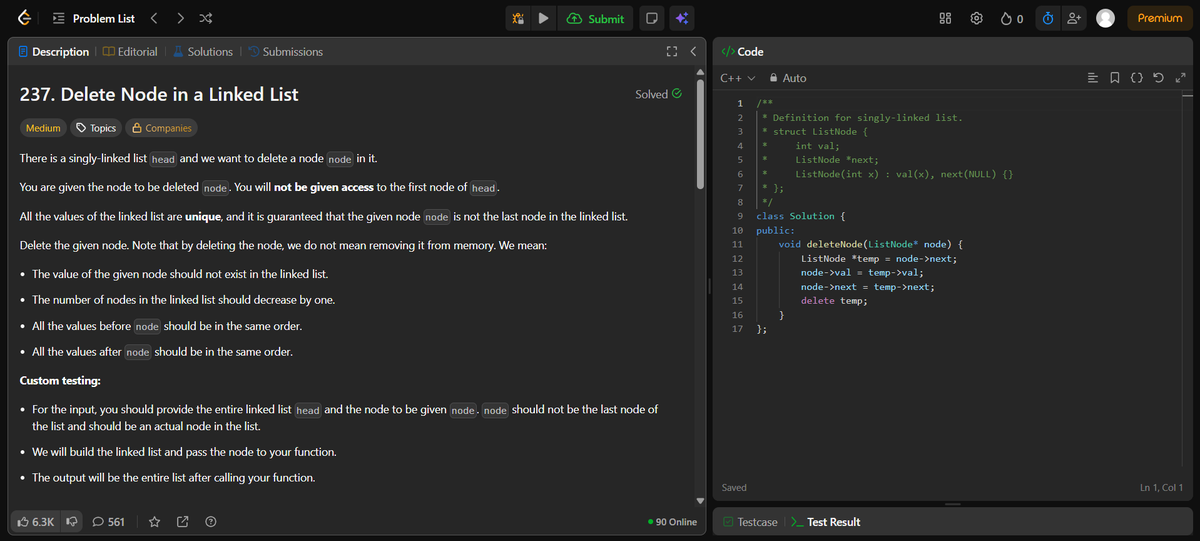 workharsh99's tweet photo. Linked List problems 🔥
Delete Node • Middle Node (slow-fast)
Pointers doing magic 💡
@rohit_negi9 
@CoderArmy 
#DSA #CodingJourney #LinkedList https://t.co/dTIT1J2wwt