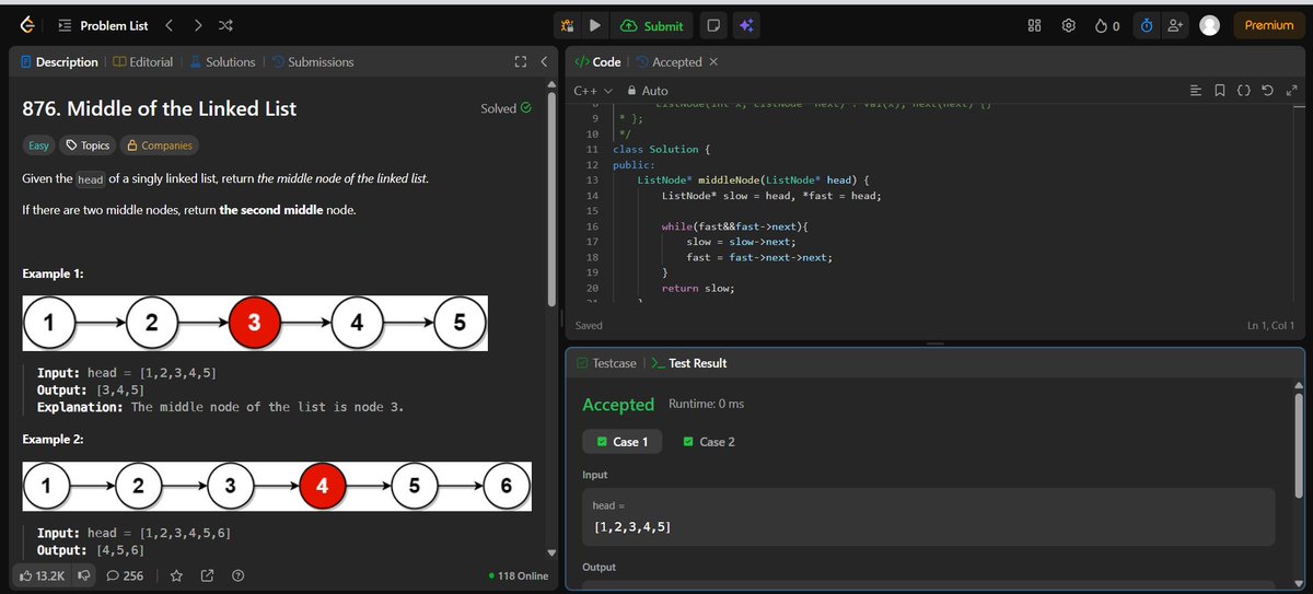 workharsh99's tweet photo. Linked List problems 🔥
Delete Node • Middle Node (slow-fast)
Pointers doing magic 💡
@rohit_negi9 
@CoderArmy 
#DSA #CodingJourney #LinkedList https://t.co/dTIT1J2wwt