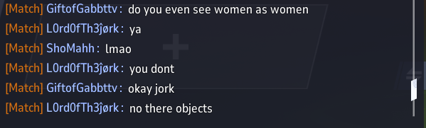 Gift__of__Gab's tweet photo. The amount of casual sexualization of women in game and in real life is ridiculous.  This is just one of so many instances in Marvel Rivals.  If I even mic, some dude is asking me to bark for him, like come on. https://t.co/Z1rTVoE6qs