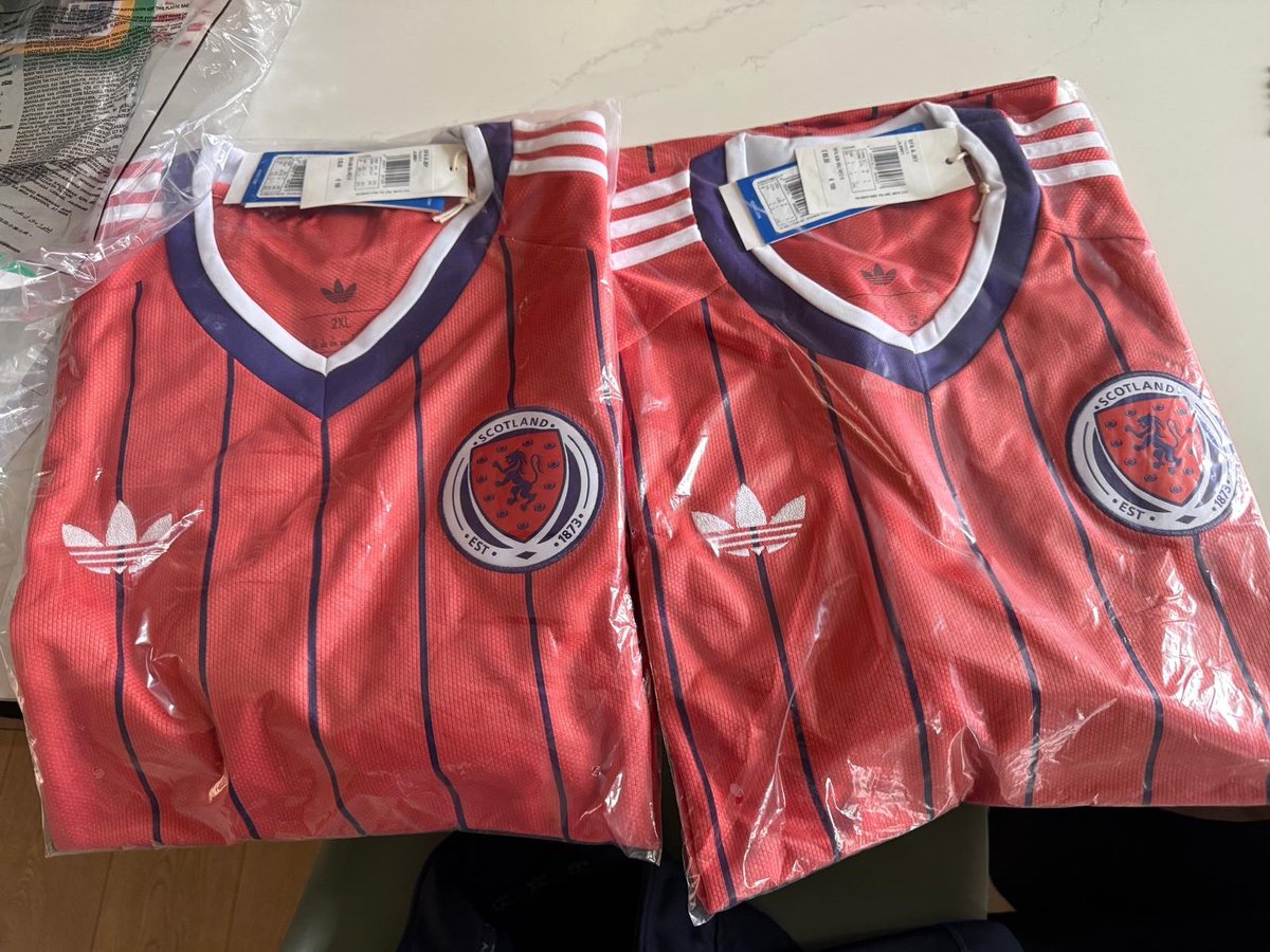 impaulharper's tweet image. When your friend in Scotland picks you one up for the World Cup! See you in Boston in 81 days! #scotland #adidas #tartanarmy