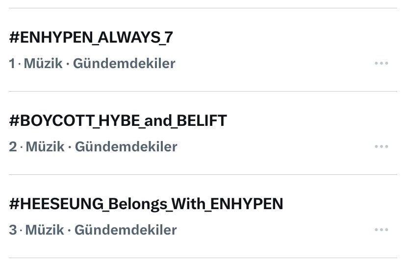 TOP 3 on the trends in TURKIYE!! 🇹🇷