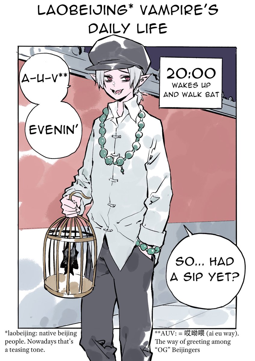 Hands2Global's tweet photo. Excited to introduce one more original character, and his daily life! 

#Laobeijingvampire #hands2 #originalcharacter #ocartwork #originalcharacterart https://t.co/OUP2rhr6TS