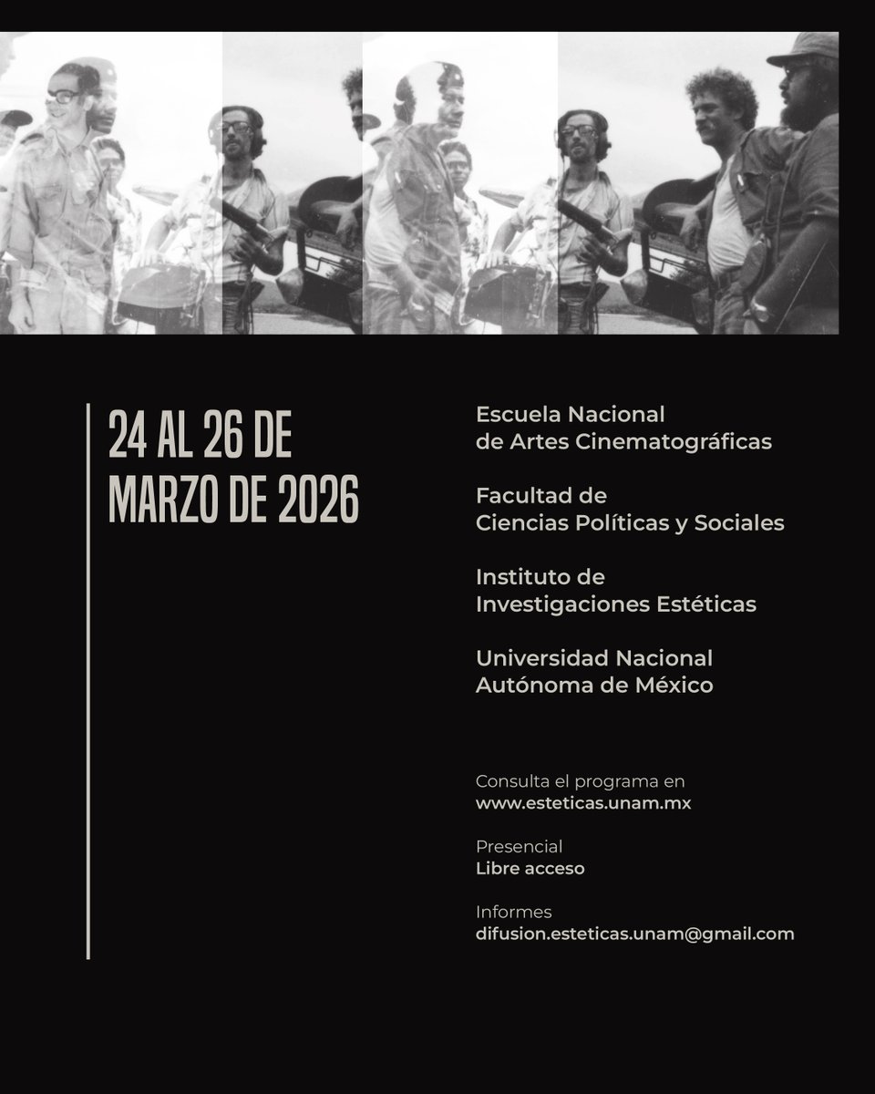 🎬 #Coloquio Internacional | “Cine y exilio argentino en México. Imágenes a medio siglo del golpe militar”

🗓️ 24–26 de marzo | UNAM
📍 Mesas, proyecciones y conversatorios sobre cine, memoria y exilio
🎟️ Entrada libre

Info en asaeca.org