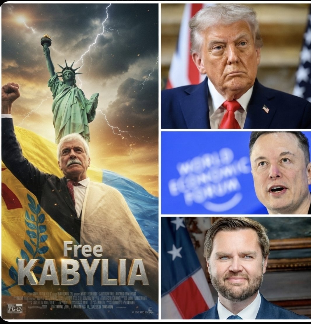 -
Donald #Trump,
il candidate au prix Nobel de la Paix, mais il ferme une chaîne youtube d'un chanteur pacifiste kabyle <a href="/FerhatMhenni/">FERHAT MEHENNI</a>

Il est temps de bombarder l'#Algérie baathiste arabo-faciste qui torture des #Kabyles innocents en prison

<a href="/POTUS45/">President Trump 45 Archived</a>
<a href="/JDVance/">JD Vance</a>
<a href="/ElonMuskPD/">Not Elon Musk</a>
<a href="/YouTube/">YouTube</a>