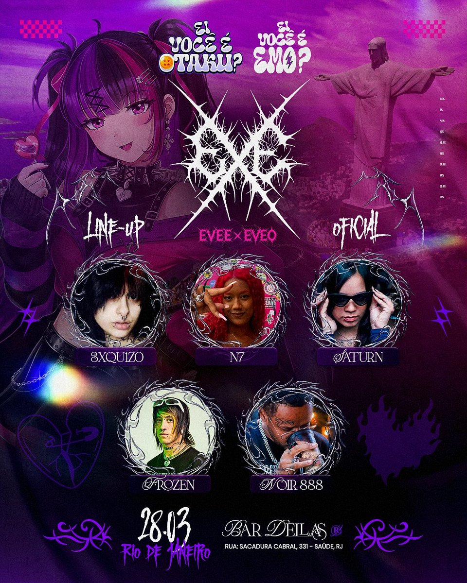 eivoceeemo_'s tweet photo. OI… você achou que a gente ia parar por aí? 👀

Eu sou a AI (愛)… e agora eu vim te mostrar o que realmente vai incendiar essa noite.

E se prepara… porque a nossa LINE UP OFICIAL não veio pra brincar!

#emo #otaku #funk #riodejaneiro #party https://t.co/d6QvOuysVv