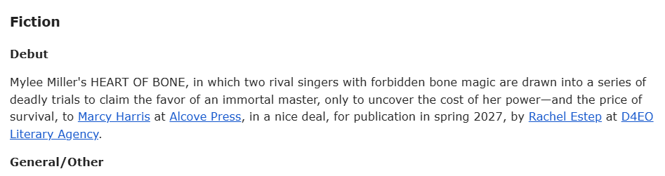 Mylee J. Miller has a 💀BOOK DEAL💀 tweet media