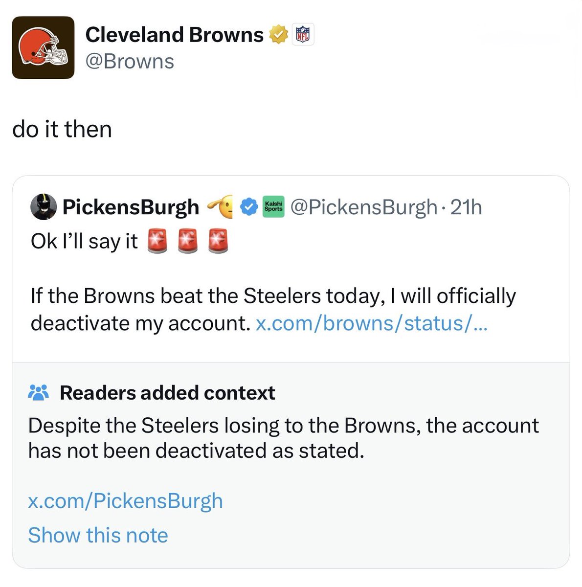 Cleveland Browns tweet media