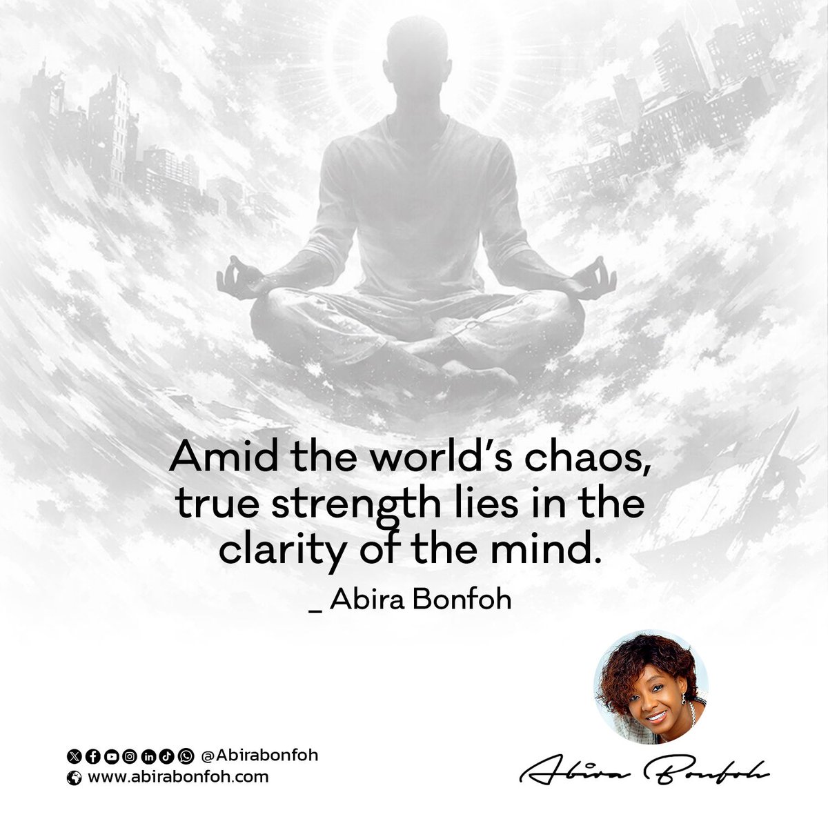 AbiraBonfoh's tweet image. In #uncertain times, true power does not belong to those who move the #fastest or speak the #loudest, but to those who stay clear-minded, manage their time wisely and act with #consistency.

@AbiraBonfoh