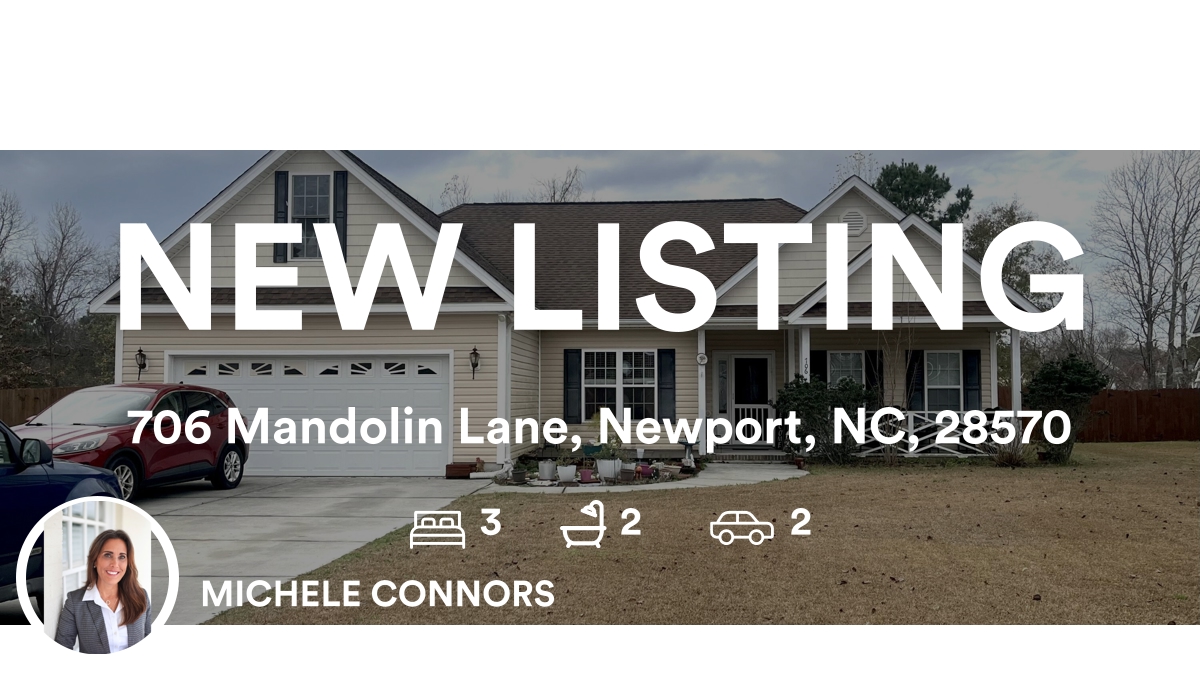 🛌 3 🛀 2 🚘 2
📍 706 Mandolin Lane, Newport, NC, 28570

My latest listing on RateMyAgent.
NC Broker  213723
rma.reviews/hxq37l3jr81g

...
#ratemyagent #realestate