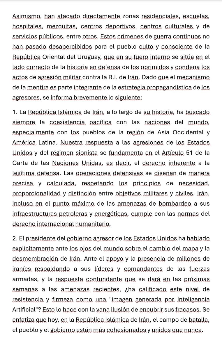 Embajada de Irán en Uruguay tweet media