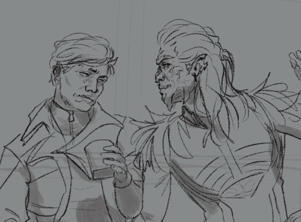 my stupid fucking star wars oc evolution since i’m bringing them back now. first one is the first time i drew ren and zilorr (so like 2019), second one is prob also 2019 or 2020, then 2021, then my most recent sketch with them which is part of a bigger piece  im working on