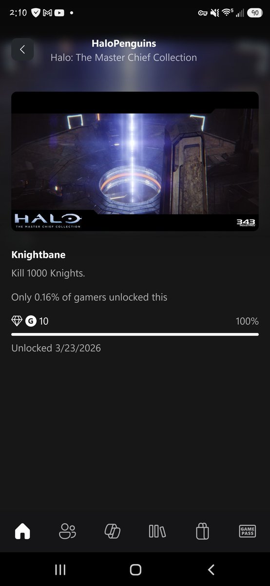 halopenguins's tweet image. Since I can't do much for the next few weeks, I guess I'll grind out some of those brutal Halo MCC achievements!
I just unlocked Knightbane (1,000 Knight kills) – only 0.16% of players have it 🗡️💀

#HaloMCC #AchievementHunter #MasterChiefCollection