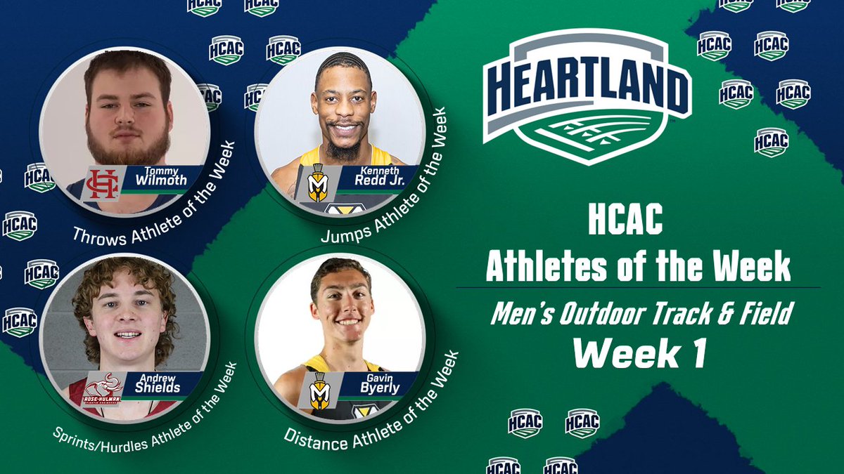 HCACDIII's tweet photo. HCAC Men's Outdoor Track &amp; Field | Week 1 Athletes of the Week

Throws: Tommy Wilmoth, @hanoverpanthers
Jumps: Kenneth Redd, Jr., @muspartans
Sprints: Andrew Shields, @rhitsports
Distance: Gavin Byerly, @muspartans

STORY: https://t.co/v6tujH3tI2

#TheHeartofD3 #d3tf https://t.co/UQA4iFZI9R