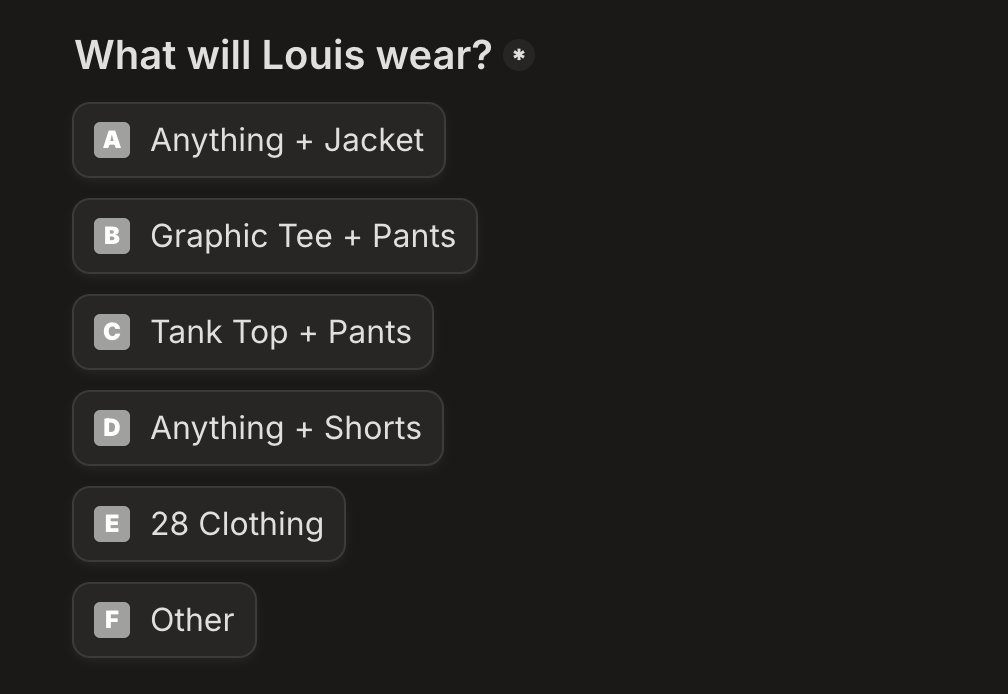 so looks like for his outfit, its other? 😭