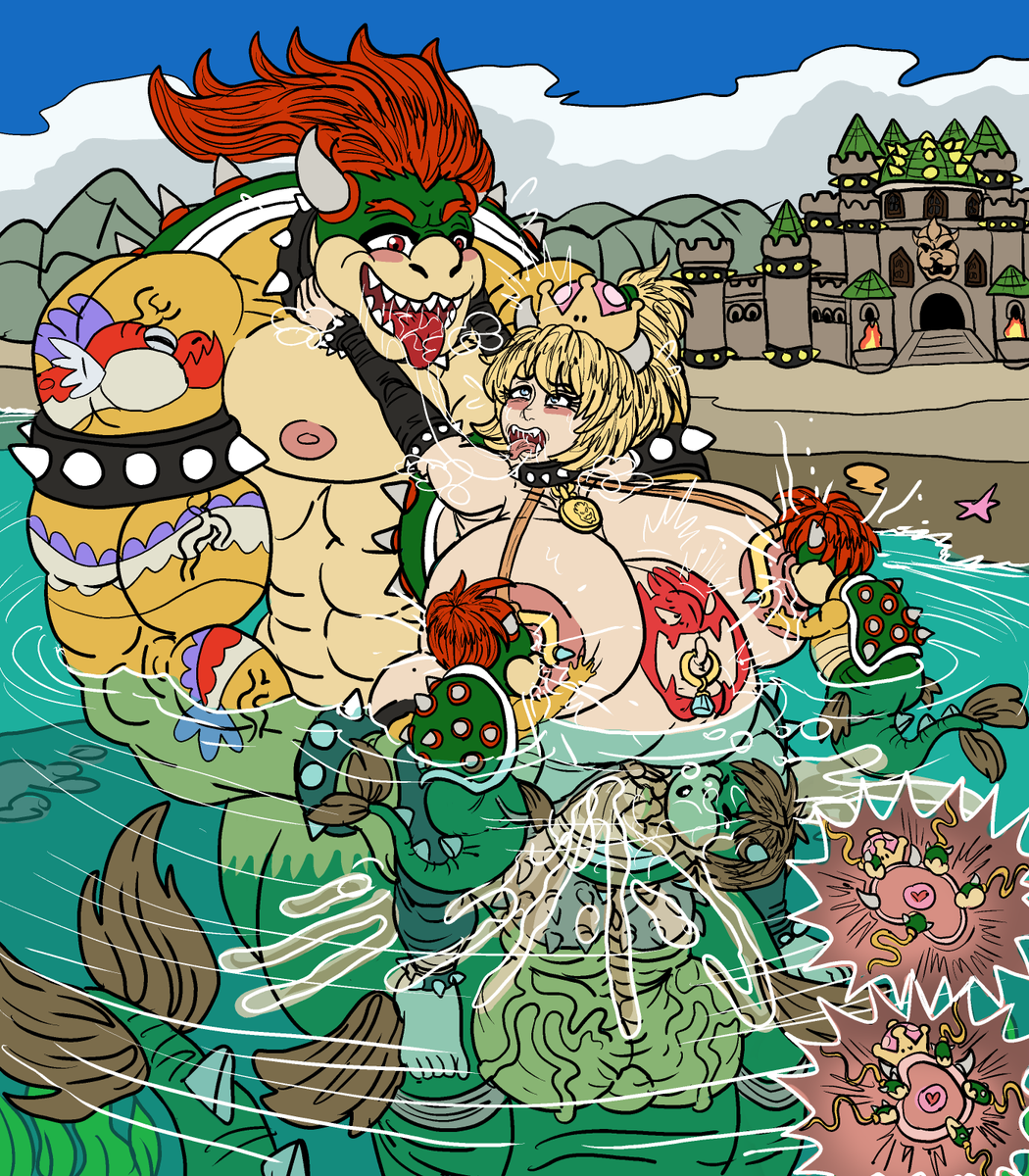 BonBonFireChan's tweet photo. Shortstack Bowsette Jr birth and impregnation by Merbowser
(commission) https://t.co/po4HD2g02W