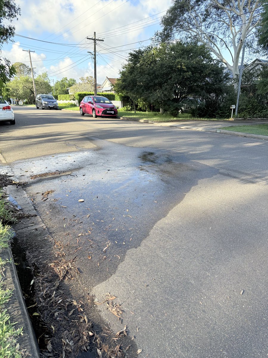 Hey Sydney water leaks back on Dartford Road Thornleigh, happening in front of #75 <a href="/SydneyWaterNews/">Sydney Water</a>
