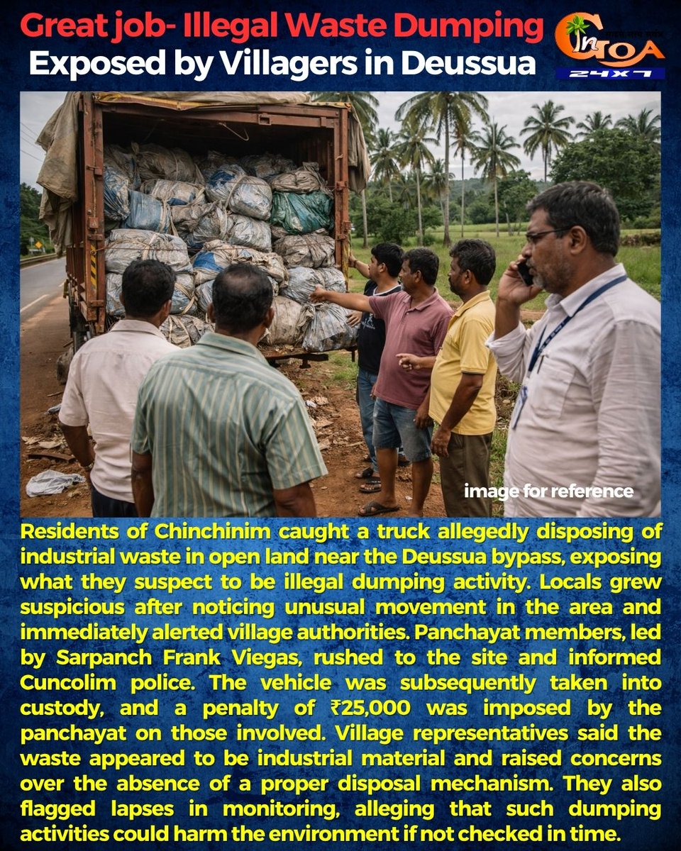 InGoa24x7's tweet image. Illegal Waste Dumping Exposed by Villagers in Deussua
.
.
#Goa #GoaNews #Waste #Expose #Illegal #Garbage #GoodJob