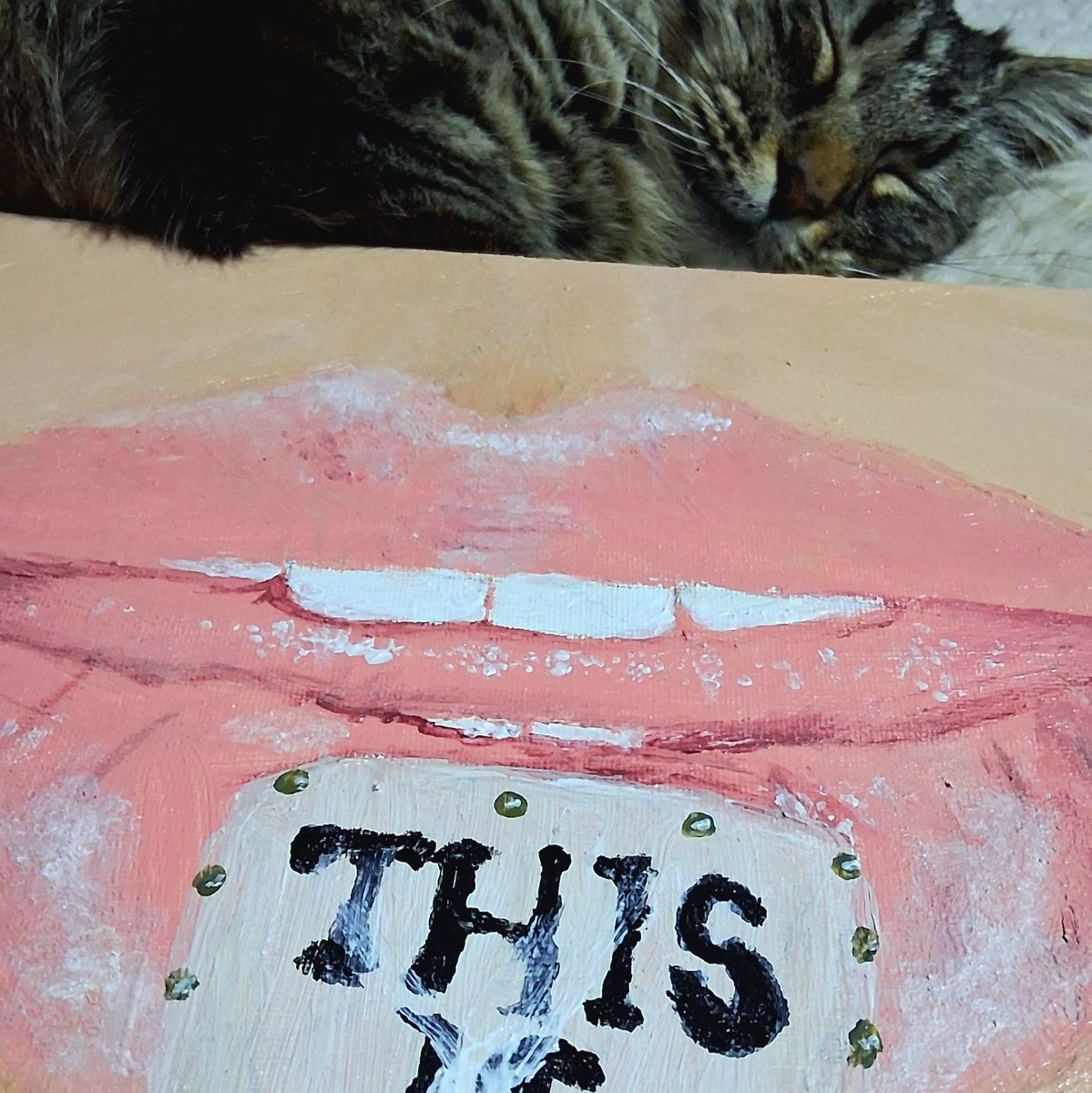 Ros_E15's tweet image. I painted something besties.. #TWICE  #THISISFOR #paint #art #noflop