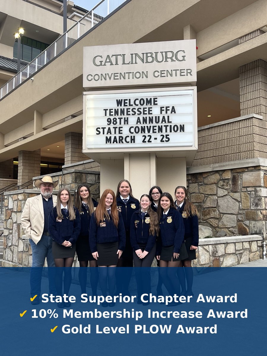 Big day for Byington-Solway FFA at State FFA Convention!

🏆 State Superior Chapter
📈 10% Membership Increase
📚 Gold Level PLOW Award (presented by TN Farm Bureau)

Proud of our students and the standard they continue to set.

#FFA #TennesseeFFA #AgEducation