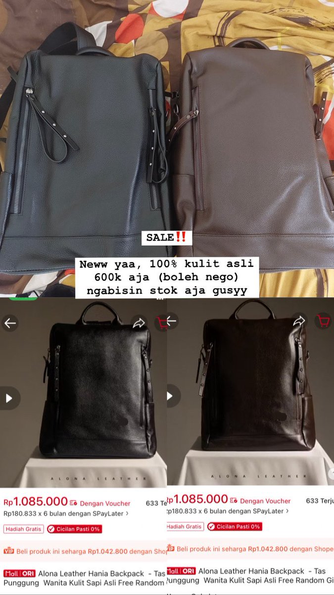 dkpages_'s tweet photo. WTS NEWW
Alona backpack leather 100% kulit sapi asli
600k aja boleh nego (harga asli 1jt)
Ngabisin stock aja gusy sisa warna hitam dan coklat‼️

# Jual tas punggung 
#wts #zonauang #sale https://t.co/o7mpZo8V3s