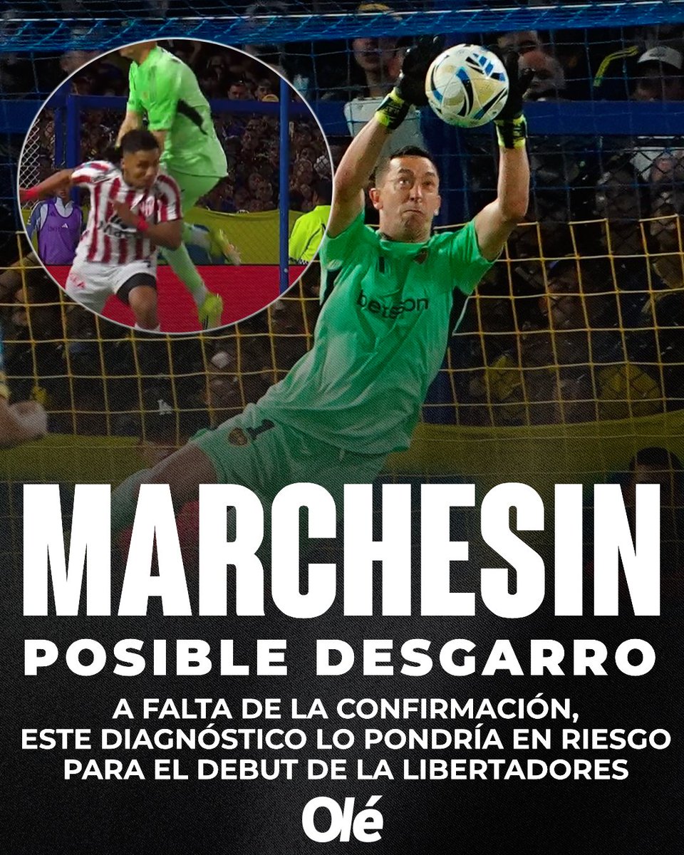ALERTA EN BOCA: MARCHESIN HABRÍA SUFRIDO UN DESGARRO Y ¿EN RIESGO PARA EL DEBUT EN LA COPA? 🚨🔵🟡

🤕 A falta de la confirmación de los resultados, el primer parte extra oficial habla de un desgarro

😬🏆 Es un diagnóstico que pondría en riesgo su presencia en el inicio de la
