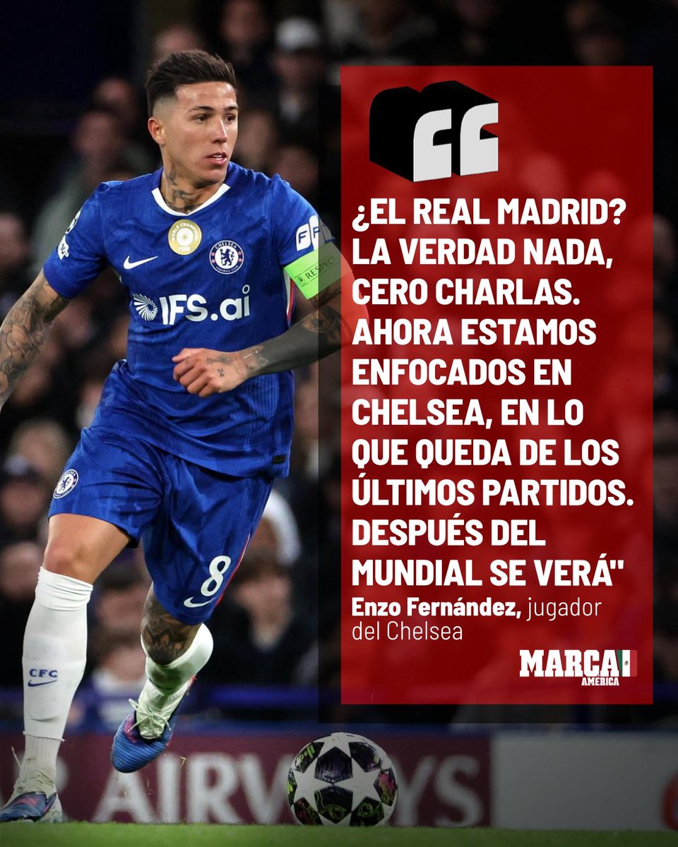 MarcaMexico_'s tweet image. 🔵 Enzo Fernández enfocado en el Chelsea, niega contacto con el Real Madrid

🚪 Aun así, deja la puerta abierta para después del Mundial… 

#enzofernandez #mundial #realmadrid #chelsea #futbol