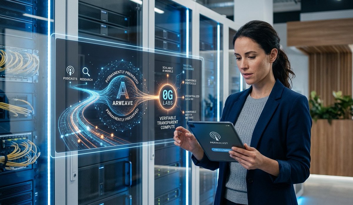 GM,,

<a href="/permacastapp/">Permacast.app</a> lets your creations live forever on Arweave threads podcasts and research all permanently preserved and shareable.
--------------------

Scale AI with confidence.
<a href="/0G_labs/">0G Labs (Home of Infinite AI)</a> provides verifiable transparent compute and data across a fully decentralized ecosystem.