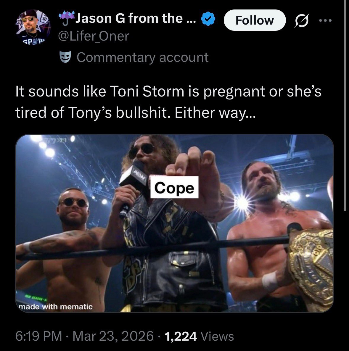 Cringe Wrestling Takes tweet media