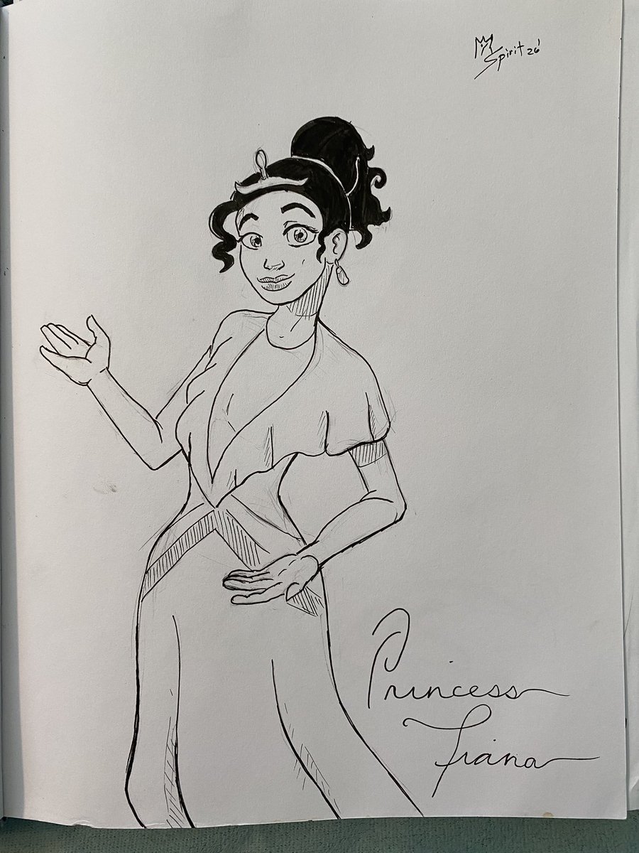 Spirited_Fox's tweet photo. Was on a cruise with @waffles_yupkeep and Shadow and was able to do some sketching! The actress playing Tiana was ecstatic about this drawing that she wanted to sign it. Was really humbled that she liked this Foxzilla’s artwork. 😊 https://t.co/SbINdtb4Tl